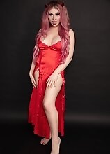 Bailey Jay is one hot sexy devil in red succubus
