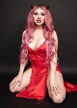 Bailey Jay is one hot sexy devil in red succubus